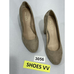 Womans Aldo Size 7 Beige Faux Suede Slip On Heel Pumps